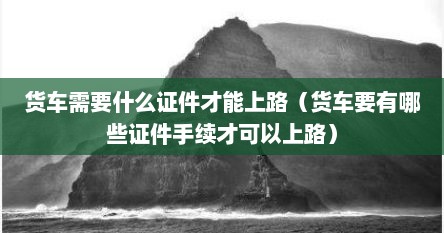 货车需要什么证件才能上路（货车要有哪些证件手续才可以上路）