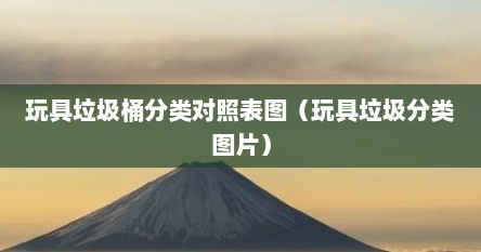 玩具垃圾桶分类对照表图（玩具垃圾分类图片）