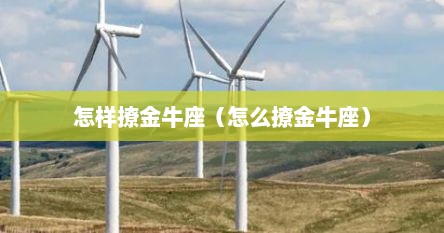 怎样撩金牛座（怎么撩金牛座）