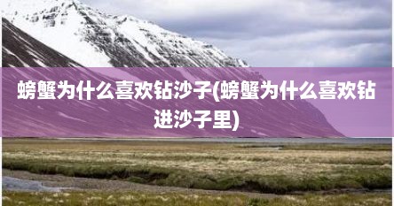 螃蟹为什么喜欢钻沙子(螃蟹为什么喜欢钻进沙子里)