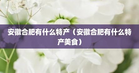 安徽合肥有什么特产（安徽合肥有什么特产美食）