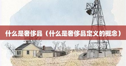 什么是奢侈品（什么是奢侈品定义的概念）