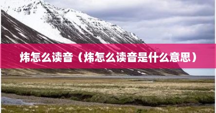 炜怎么读音（炜怎么读音是什么意思）