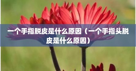 一个手指脱皮是什么原因（一个手指头脱皮是什么原因）