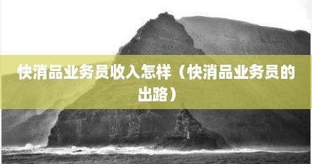 快消品业务员收入怎样（快消品业务员的出路）