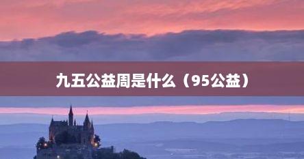 九五公益周是什么（95公益）