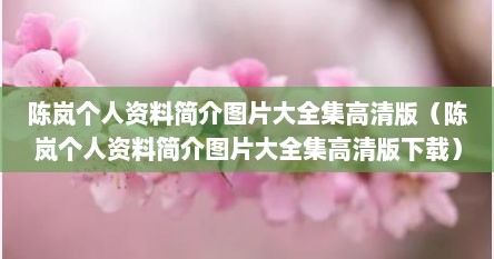 陈岚个人资料简介图片大全集高清版（陈岚个人资料简介图片大全集高清版下载）