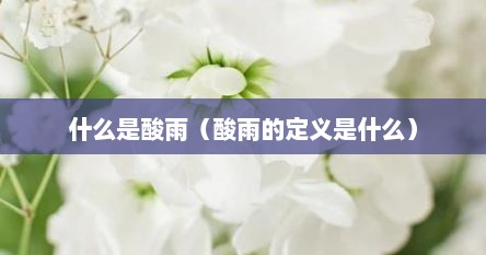什么是酸雨（酸雨的定义是什么）