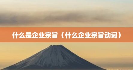 什么是企业宗旨（什么企业宗旨动词）