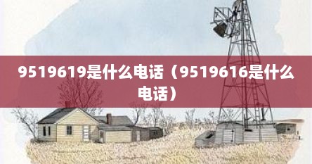 9519619是什么电话（9519616是什么电话）
