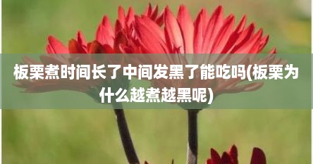 板栗煮时间长了中间发黑了能吃吗(板栗为什么越煮越黑呢)