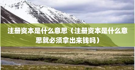 注册资本是什么意思（注册资本是什么意思就必须拿出来钱吗）