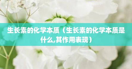 生长素的化学本质（生长素的化学本质是什么,其作用表现）