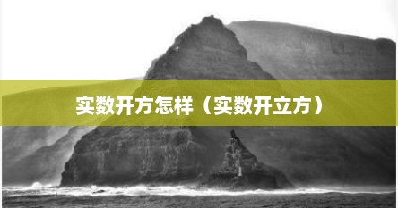 实数开方怎样（实数开立方）
