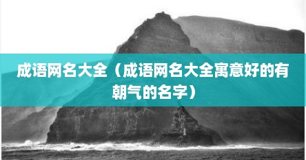 成语网名大全（成语网名大全寓意好的有朝气的名字）