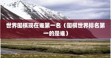 世界围棋现在谁第一名（围棋世界排名第一的是谁）