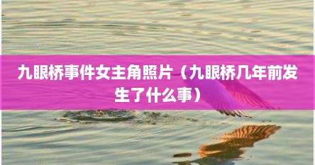 九眼桥事件女主角照片（九眼桥几年前发生予什么事）