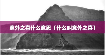 意外之喜什么意思（什么叫意外之喜）