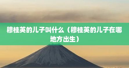穆桂英的儿子叫什么（穆桂英的儿子在哪地方出生）