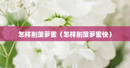 怎样削菠萝蜜（怎样削菠萝蜜快）