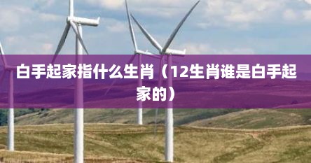 白手起家指什么生肖（12生肖谁是白手起家的）