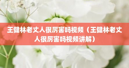 王健林老丈人很厉害吗视频（王健林老丈人很厉害吗视频讲解）
