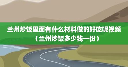 兰州炒饭里面有什么材料做的好吃呢视频（兰州炒饭多少钱一份）
