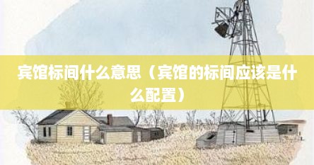 宾馆标间什么意思（宾馆的标间应该是什么配置）