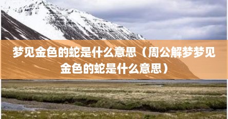 梦见金色的蛇是什么意思（周公解梦梦见金色的蛇是什么意思）
