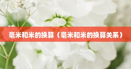 毫米和米的换算（毫米和米的换算关系）