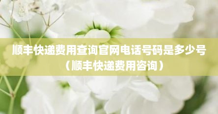 顺丰快递费用查询官网电话号码是多少号（顺丰快递费用咨询）