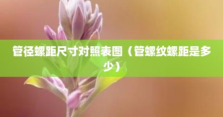 管径螺距尺寸对照表图（管螺纹螺距是多少）