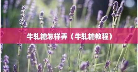 牛轧糖怎样弄（牛轧糖教程）