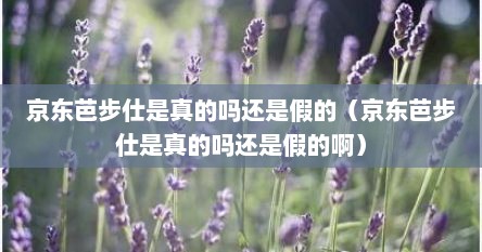 京东芭步仕是真的吗还是假的（京东芭步仕是真的吗还是假的啊）