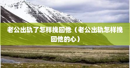 老公出轨了怎样挽回他（老公出轨怎样挽回他的心）