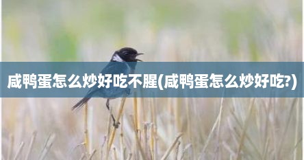 咸鸭蛋怎么炒好吃不腥(咸鸭蛋怎么炒好吃?)