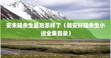 安禾陆余生最后怎样了（顾安好陆余生小说全集目录）