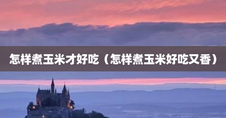 怎样煮玉米才好吃（怎样煮玉米好吃又香）