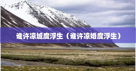 谁许凉城度浮生（谁许凉婚度浮生）