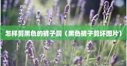 怎样剪黑色的裤子洞（黑色裤子剪坏图片）