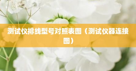 测试仪排线型号对照表图（测试仪器连接图）