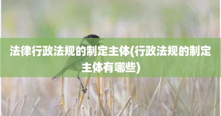 法律行政法规的制定主体(行政法规的制定主体有哪些)