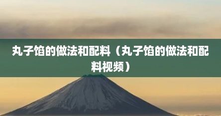 丸子馅的做法和配料（丸子馅的做法和配料视频）