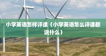 小学英语怎样评课（小学英语怎么评课都说什么）