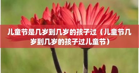 儿童节是几岁到几岁的孩子过（儿童节几岁到几岁的孩子过儿童节）