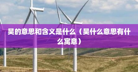 昊的意思和含义是什么（昊什么意思有什么寓意）