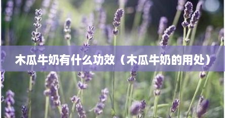 木瓜牛奶有什么功效（木瓜牛奶的用处）
