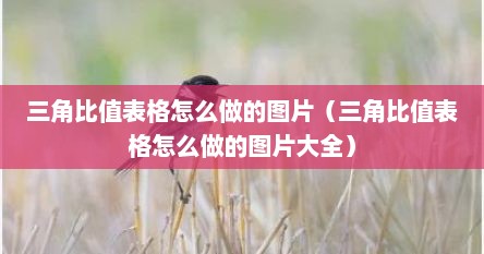 三角比值表格怎么做的图片（三角比值表格怎么做的图片大全）