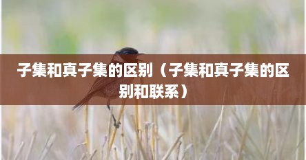 子集和真子集的区别（子集和真子集的区别和联系）