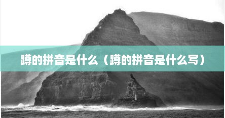 蹲的拼音是什么（蹲的拼音是什么写）